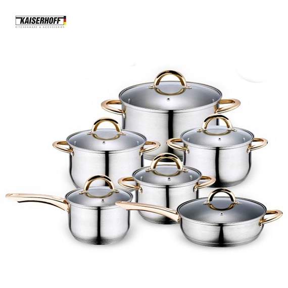 Kaiserhof 6in1 Gold უჟანგავი ფოლადის ქვაბები