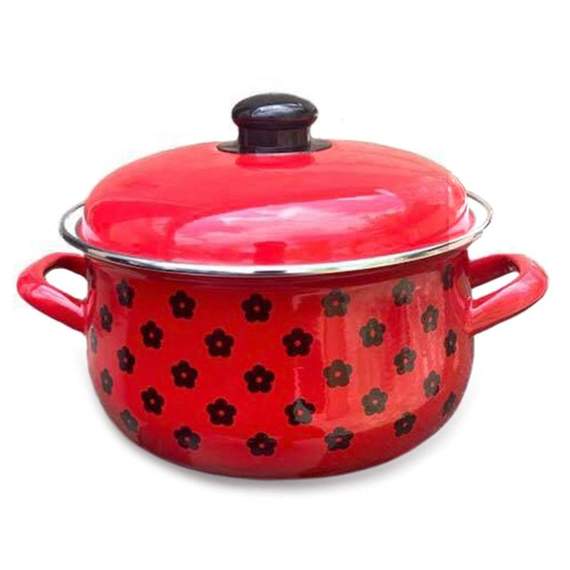 Infinity 5PCS Flowers Red&Black ემალის ქვაბების ნაკრები, 2 image