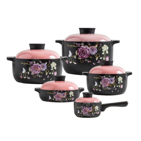 Berllong ნატურალური ქვის ქვაბების ნაკრები 5IN1 pink