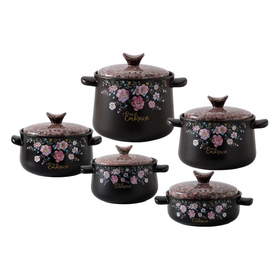 Berllong ნატურალური ქვის ქვაბების ნაკრები 5IN1 Brown