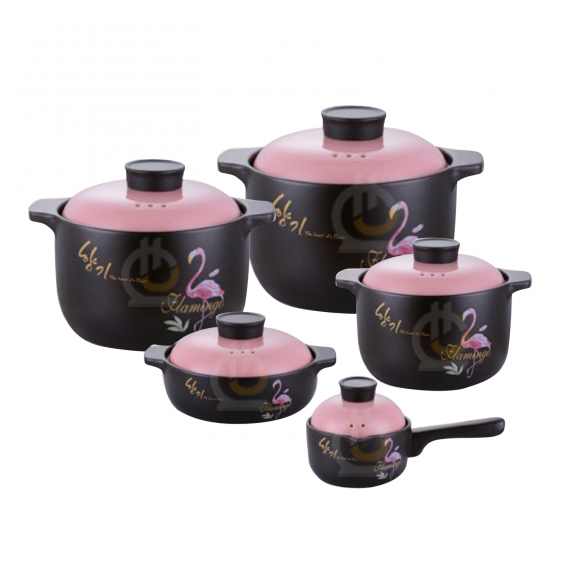 Berllong ნატურალური ქვის ქვაბების ნაკრები 5IN1 Flamingo