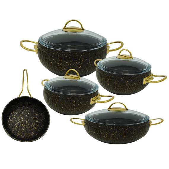 Lines Black 5IN1 გრანიტის ქვაბების ნაკრები უკანტო, 2 image