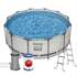 Bestway 56418 მრგვალი კარკასული აუზი 3.66m x 1.00m 9150ლ ფილტრით და კიბით
